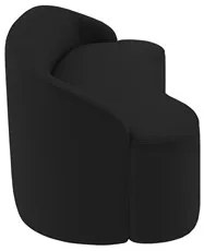 Sofá 2 Lugares para Sala de Estar Living 150cm Theo D06 Veludo Preto -