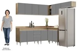 Armário de Cozinha Modulado de Canto 7 Peças CP20 Balcão com Tampo Cas