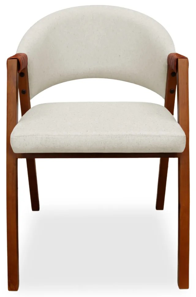Poltrona Decorativa Suellen Linho Bege Cru
