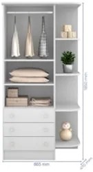 Berço 130x60 Cômoda e Guarda Roupa Doce Sonho Branco - Qmovi