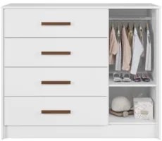 Cômoda Para Quarto Infantil 110cm 1 Porta Nelly Branco Z49 - Mpozenato