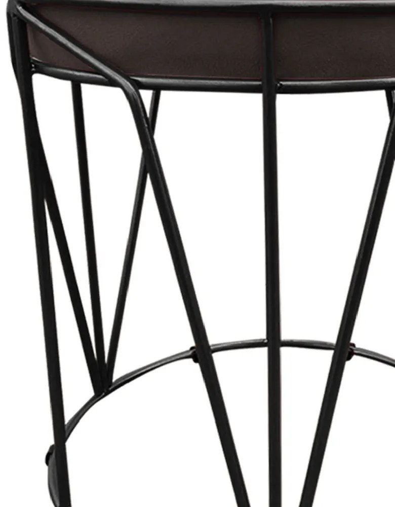 Puff Multiuso com Mesa Babu 2 em 1 Suede Base Preto D'Rossi - Marrom