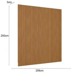 Painel Ripado Decorativo Sala Quarto 258x250cm Prime Plus L06 Nature F