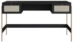 Mesa Escrivaninha Home Office Pé Metal Arlo A10 Nero/Dourado - Mpozena