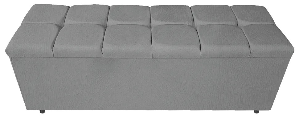 Calçadeira Estofada Manchester 160 cm Queen Size Suede Cinza - ADJ Decor