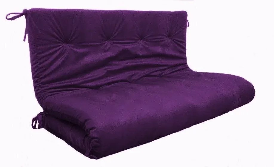 Colchonete Futon Dobravel Enrolavel 175X100X13Cm Luxo Orthovida (Roxo)