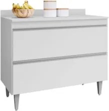 Balcão de Cozinha Com Tampo 100cm 2 Portas Julia Z34 Branco - Mpozenat