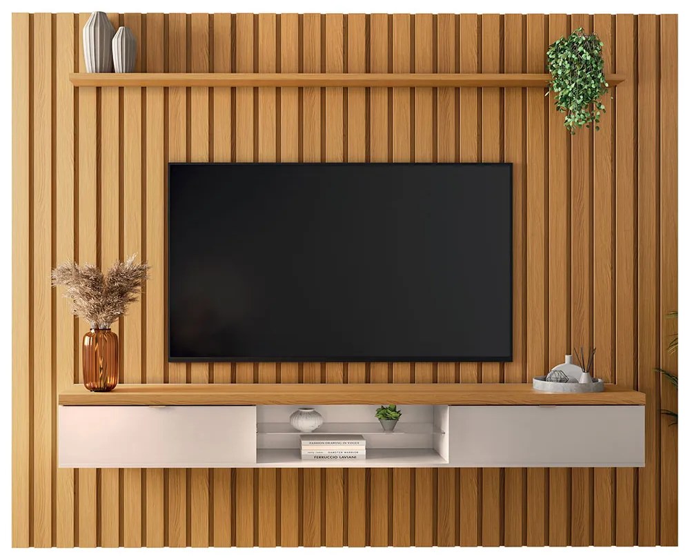 Painel Suspenso Ripado 2.7 Voi MDP/MDF Cinamomo Mel G26 - Gran Belo