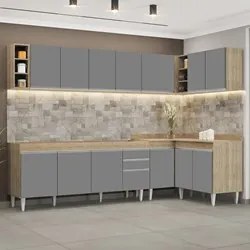 Armário de Cozinha Modulado de Canto 7 Peças CP34 Balcão sem Tampo Cas
