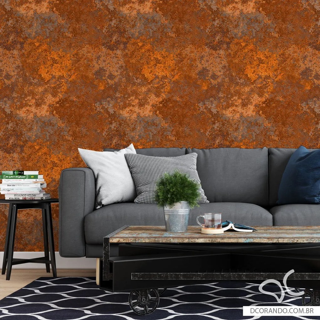 Papel de Parede Aço Corten 0.52m x 3.00m