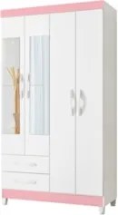 Guarda Roupa Solteiro 103cm com Espelho Dony Flex A02 Branco - Mpozena