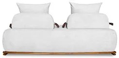 Sofá 3 Lugares 220cm Ilha Base Madeira Viero S06 Boucle Branco - Mpoze