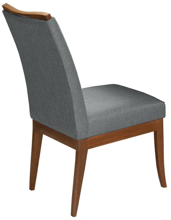 Cadeira Para Sala de Jantar Lana Linho/Poliéster Cinza - Rimac