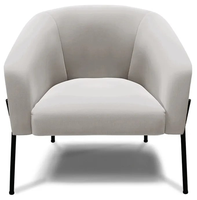 Poltrona Decorativa Pé de Ferro Preto Stella Veludo D03 - D'Rossi - Cinza