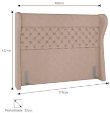 Cabeceira Cama Box Casal Queen 160cm Trinidad Z37 Linho Areia - Mpozen