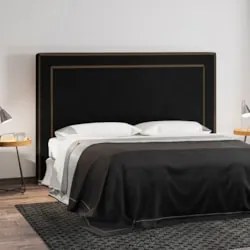 Cabeceira Cama Box Casal 140cm Mali Z37 Veludo Preto - Mpozenato