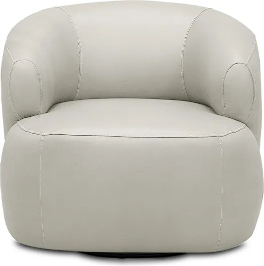 Poltrona Decorativa Verona Sala de Estar Base Giratória em Aço Couro Off White G88 - Gran Belo