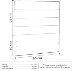 Cabeceira Cama Box Solteiro 90cm Greta Corano Marrom e 1 Mesa de Cabec