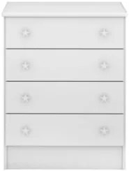 Cômoda Quarto Doce Sonho 64cm com 4 Gavetas Branco   - Qmovi