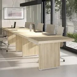 Kit 2 Mesas de Escritório Reunião 200cm Corp A06 Carvalho/Branco - Mpo