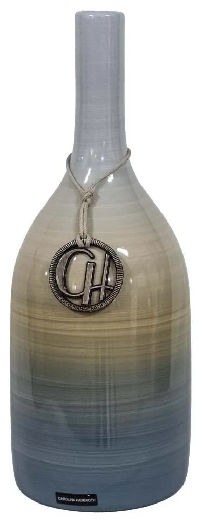 Vaso Garrafa Decorativo em Cerâmica Carolina Haveroth - Borboleta Alto Brilho Kleiner