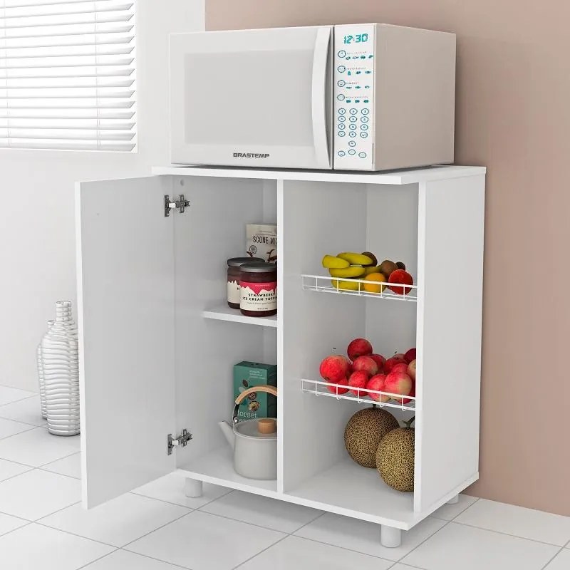 Balcão de Cozinha Fruteira Multifuncional Branco