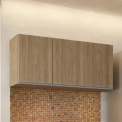 Armário de Cozinha Aéreo 120cm 3 Portas Virgínia Castanho - Lumil