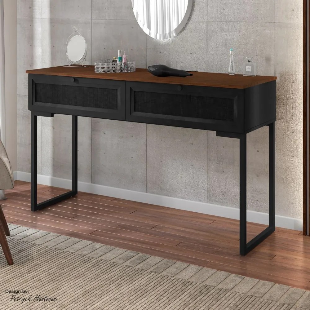 Aparador com Pé de Ferro Iron 136cm Imbuia/Preto - Vizzato - Preto