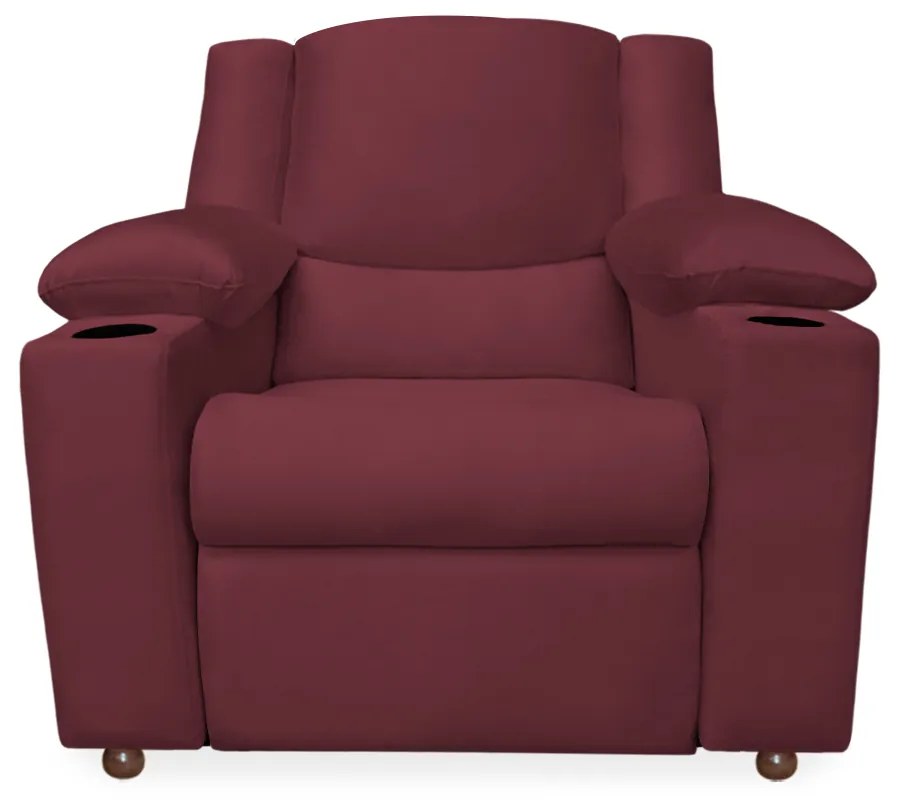 Poltrona Papai Manchester Reclinável Veludo Bordo
