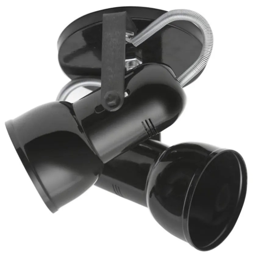 Spot B2 Simples Copinho Para 2x E27 Led Bulbo Preto - Bivolt