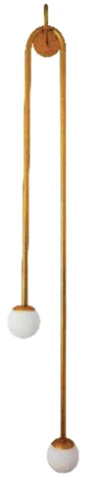 Arandela Pêndulo C/ 2 Globos 38X44X170Cm 2L G9 / Metal E Globo Ø12Cm |... (MR-T - Marrom Texturizado, FOSCO)