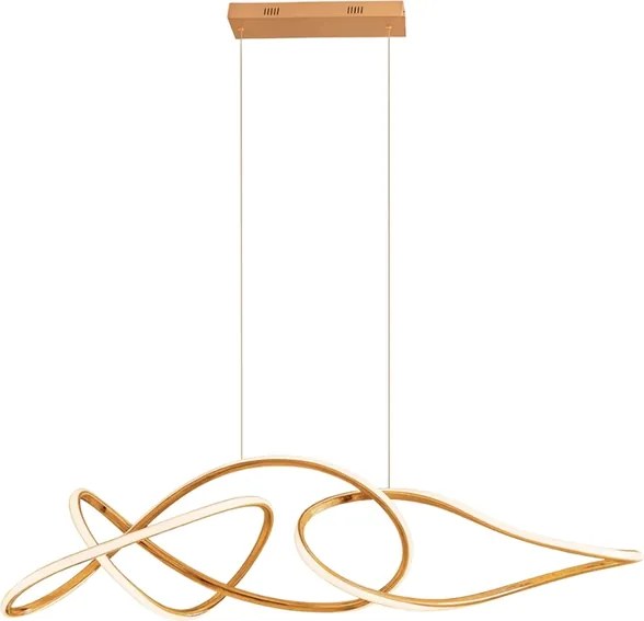 Pendente Led Aco Inox Dourado Rose 85W 3000K Twist