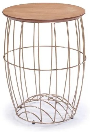 Mesa de Apoio Quil Tampo Amendoa Base Cobre 66cm - 59764 Sun House