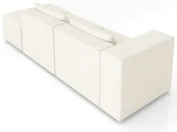 Sofá 5 Lugares 343cm Com Puff Direito Fay Bouclê Cru Z55 - Mpozenato