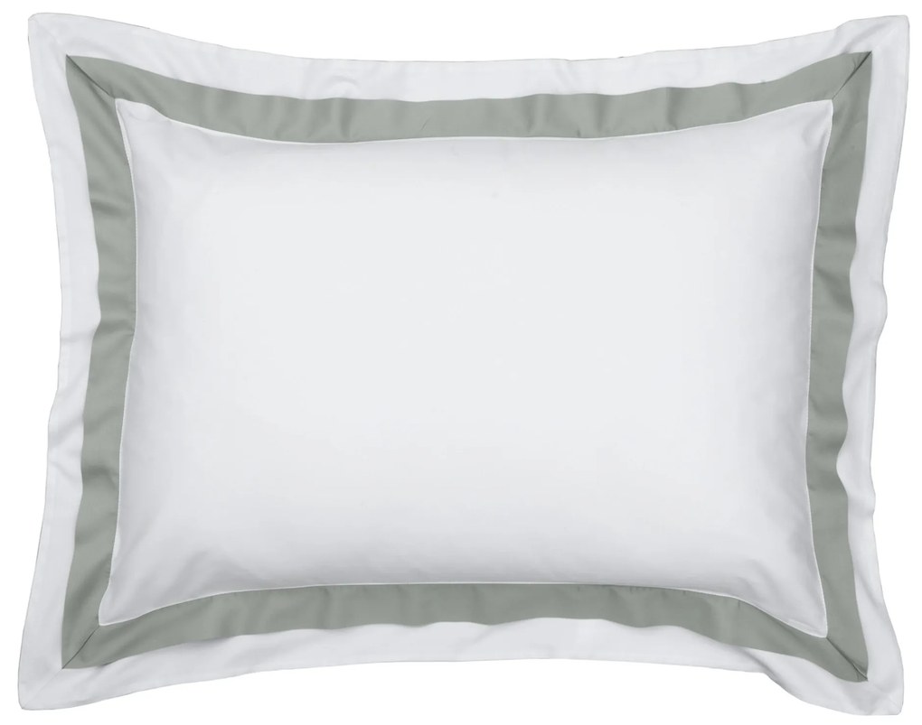 Jogo 2 Fronhas Kacyumara 300 Fios Bellagio 50x70cm Branco e Green