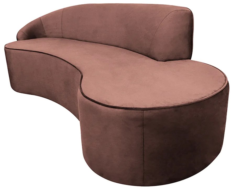 Sofá Decorativo 3 Lugares 210cm Abby Encosto Esquerdo Curvo Veludo Malbec G15 - Gran Belo