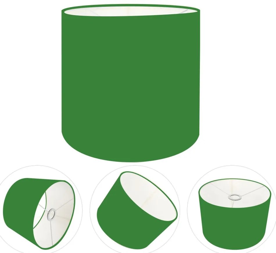Cúpula Abajur Cilíndrica Cp-7008 Ø20x25cm Verde Folha