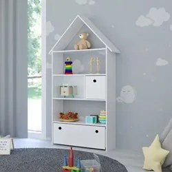 Estante Casinha Infantil Organizadora Com Nichos 2 Gavetas Daisy Branc