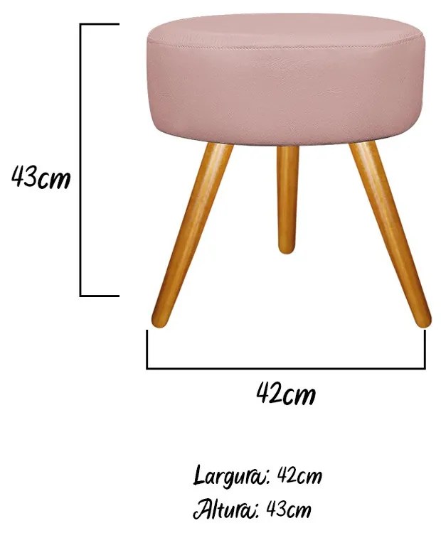 Kit 02 Puffs Sofia Palito Mel Suede Rosê - ADJ Decor
