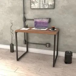 Mesa de Escritório Office 90cm Estilo Industrial Prisma C08 Nogal - Mp