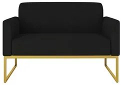 Poltrona Namoradeira 2 Lugares Base Industrial Dourada Maressa S07 Sue