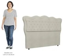 Cabeceira Casal Cama Box 140cm Oregon Z04 Boucle Bege - Mpozenato