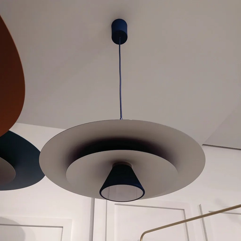 Pendente Tule Led Ø50X30Cm 26,5W Bivolt - Usina 19800/50 (MN-F - Mar Neutro Fosco, 3000k)