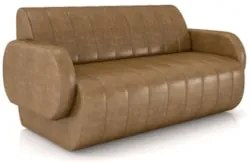 Sofá 2 Lugares 148cm Sala de Estar Munik Sintético Camel Z08 - Mpozena