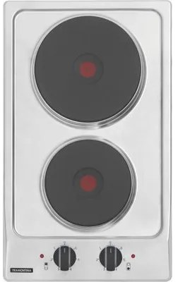 Cooktop Elétrico Tramontina Dominó em Aço Inox com 2 Placas Térmicas em Ferro Fundido