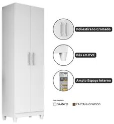Kit 3 Armários Organizadores Multiuso Íris 2 Portas Branco - Moval
