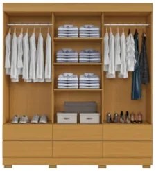 Guarda Roupa Casal 187cm 6 Portas Vilo Cinamomo/Off A15 - Mpozenato