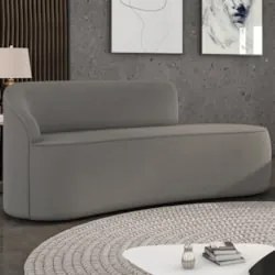 Sofá 3 Lugares Para Sala 180cm Orgânico Wendi Suede Grafite I01 - Mpo
