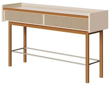 Aparador Abrace Cor Off White Tela Sintética 2 Gavetas 140cm - 79426 Sun House