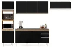 Armário de Cozinha Modulada 4 Peças CP12 Balcão com Pia Inox Castanho/